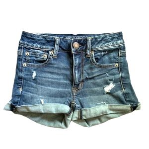 American Eagle Outfitters Hi-Rise Shortie Jean Shorts